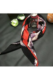 Printing Small Square Bow Scarf Silky Satin Fold Silk Shawl Scarves(Random Color)