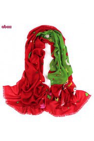 Women's Fashion 100% Wool Printed Scarf