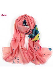 Women's Fashion 100% Wool Printed Scarf