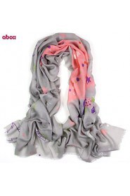 Women's Fashion 100% Wool Printed Scarf