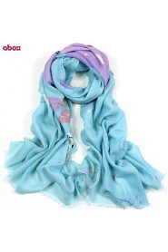 Women's Fashion 100% Wool Printed Scarf