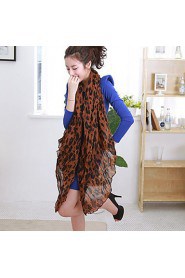 Popular Classic Leopard Voile Scarves Fold Oversized Shawl