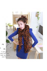 Popular Classic Leopard Voile Scarves Fold Oversized Shawl