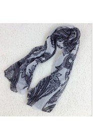 Spring And Autumn Korea Hot Voile Cashew Big Flower Printed Long Chiffon Scarf Thin Beach Scarves