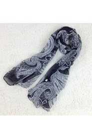 Spring And Autumn Korea Hot Voile Cashew Big Flower Printed Long Chiffon Scarf Thin Beach Scarves