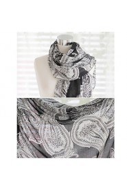 Spring And Autumn Korea Hot Voile Cashew Big Flower Printed Long Chiffon Scarf Thin Beach Scarves