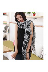 Spring And Autumn Korea Hot Voile Cashew Big Flower Printed Long Chiffon Scarf Thin Beach Scarves