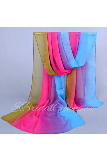 Women's Chiffon Colorful Print Scarf