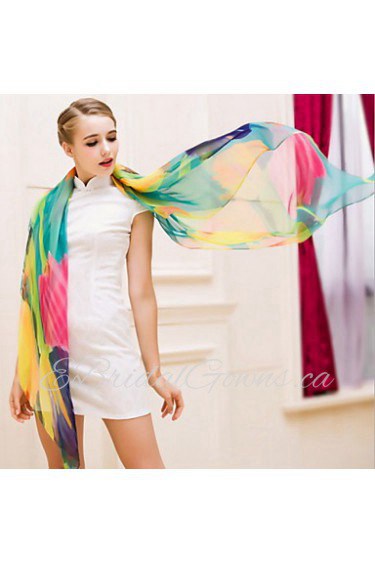 Female Summer Beach Towel Sunscreen Long Section Of Chiffon Scarf Shawl Korean Multicolored Scarves