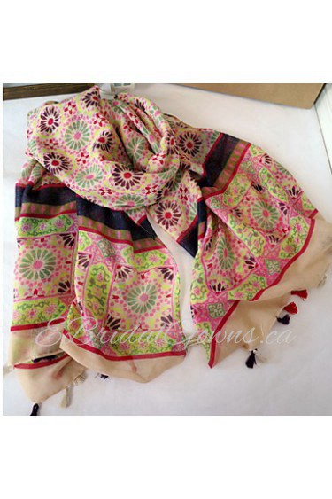 Women Cute Bohemia Little Daisy Printing Chiffon Scarf