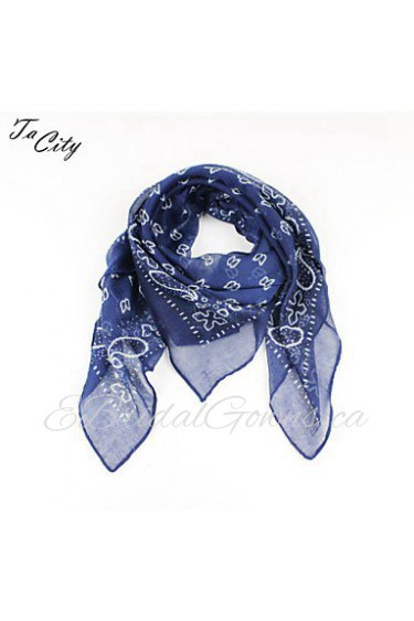 Women Vintage Paisley Print Square Scarf