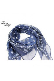 Women Vintage Paisley Print Square Scarf