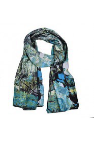 Women's Flora Print Satin Square Bandana Scarf