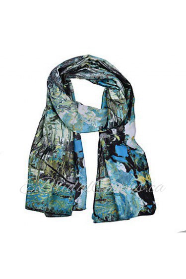 Women's Flora Print Satin Square Bandana Scarf