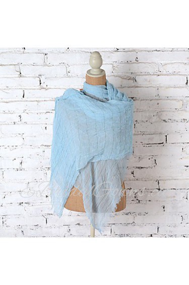 Women Summer Scarf 100% Cotton Shawl Fold Plain Colour Soft Scarf