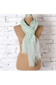 Women Summer Scarf 100% Cotton Shawl Fold Plain Colour Soft Scarf