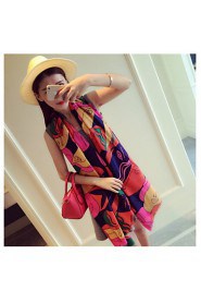 Mask Pattern Rainbow Color Printing Cotton Scarf Shawl Sunscreen Scarves