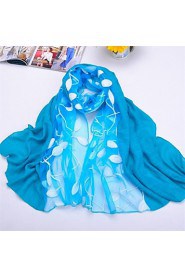 Shawls Chiffon/Polyester Leaves Embroidery Scarves(More Colors)