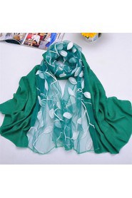 Shawls Chiffon/Polyester Leaves Embroidery Scarves(More Colors)