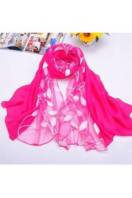 Shawls Chiffon/Polyester Leaves Embroidery Scarves(More Colors)