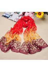 Women's Casual Chiffon/Polyester Summer Leopard Print Thin Scarves