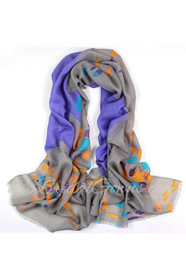 Women's Fashion 100% Wool Printed Scarf