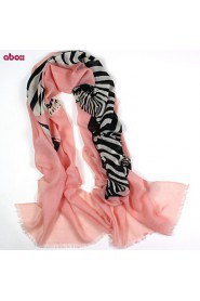 Women's Fashion Warm 100% Wool Animal Printed Scarf