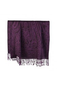 NEW Women Silk Scarf/Scarves Ladies Purple National Print Soft Chiffon Scraf Hijab