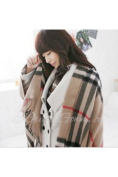 Women Cute British Wind Large Grid Warm Scarf Pashmina