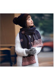 Europe and the United States Warm Snow Fine Double Knitted Shawl Wool Scarf