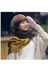 Europe and the United States Warm Snow Fine Double Knitted Shawl Wool Scarf