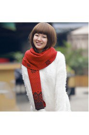 Europe and the United States Warm Snow Fine Double Knitted Shawl Wool Scarf