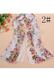 New flowers chiffon scarf silk scarves