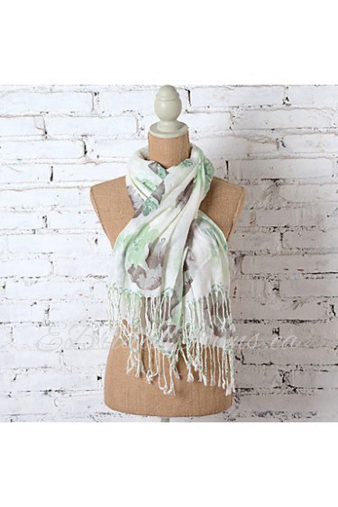 Women 100% Acrylic Flower Printing Fashion Long Scarf