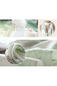 Women 100% Acrylic Flower Printing Fashion Long Scarf