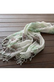 Women 100% Acrylic Flower Printing Fashion Long Scarf