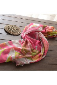 Women 100%Polyester Printing Romantic Abstract Scarf