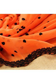 Women's Heart Flocking Scarf