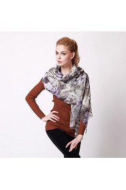 Floral Print Scarf (Gray)