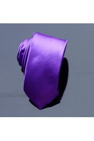 Men's 20 Solid Color Slim Polyester Neck Tie (5cm, 1pc)