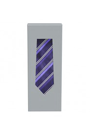 Men's Purple Striped Necktie Wedding Formal Business Work Casual Tie With Gift Box