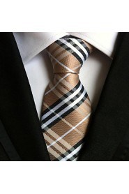 Men Wedding Cocktail Necktie At Work Beige White Cross Tie