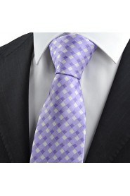 Men's New Cross Checked Pattern Microfiber Tie Necktie Wedding Party With Gift Box (5 Colors Available)