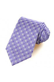 Men's New Cross Checked Pattern Microfiber Tie Necktie Wedding Party With Gift Box (5 Colors Available)