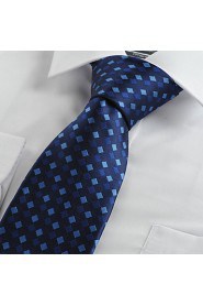 Men's New Cross Checked Pattern Microfiber Tie Necktie Wedding Party With Gift Box (5 Colors Available)