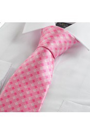 Men's New Cross Checked Pattern Microfiber Tie Necktie Wedding Party With Gift Box (5 Colors Available)