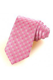 Men's New Cross Checked Pattern Microfiber Tie Necktie Wedding Party With Gift Box (5 Colors Available)