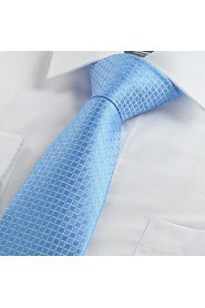 Men's Checked Pattern Tie Necktie Formal Wedding Party Holiday Prom With Gift Box (6 Colors Available)