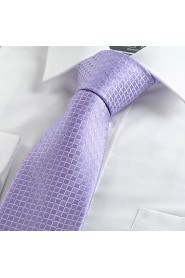 Men's Checked Pattern Tie Necktie Formal Wedding Party Holiday Prom With Gift Box (6 Colors Available)