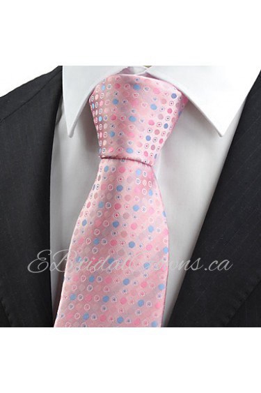 Men's New Polka Dot Circle Microfiber Tie Necktie Wedding Party Holiday With Gift Box (5 Colors Available)